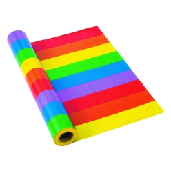 Rainbow Striped 100ft. Plastic Tablecloth Roll